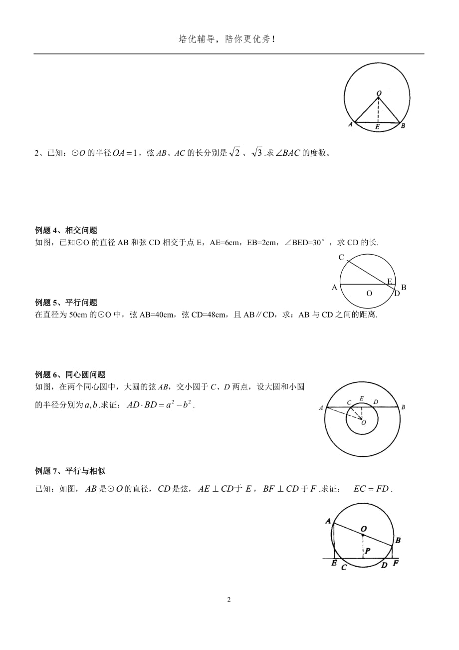 垂径定理典型例题及练习资料_第2页