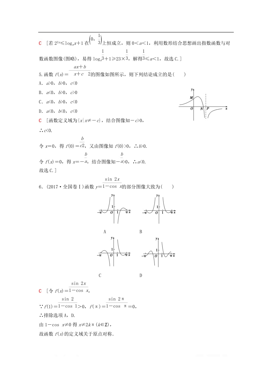 2020版高考数学一轮复习课后限时集训10函数的图像理_第2页