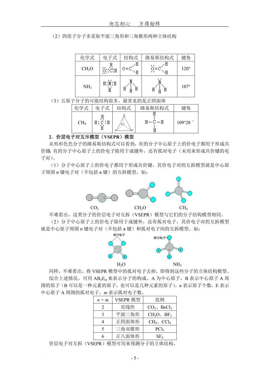 2分子结构与性质知识点_第5页