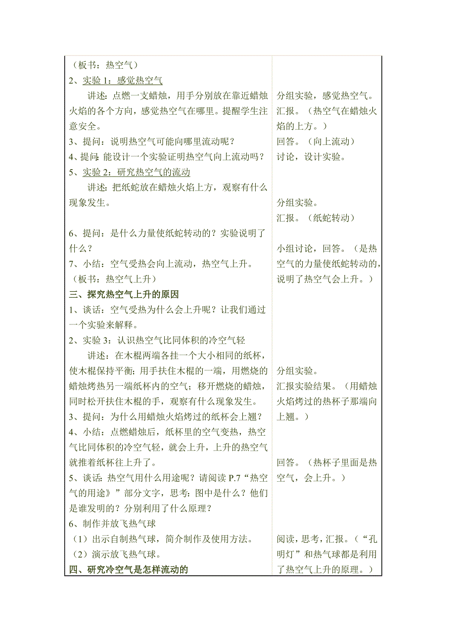 四年级上册科学教案1.2 热空气和冷空气苏教版 42_第2页