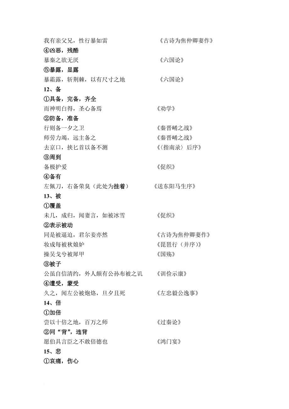 ·高考文言文——常见文言实词300个_第5页