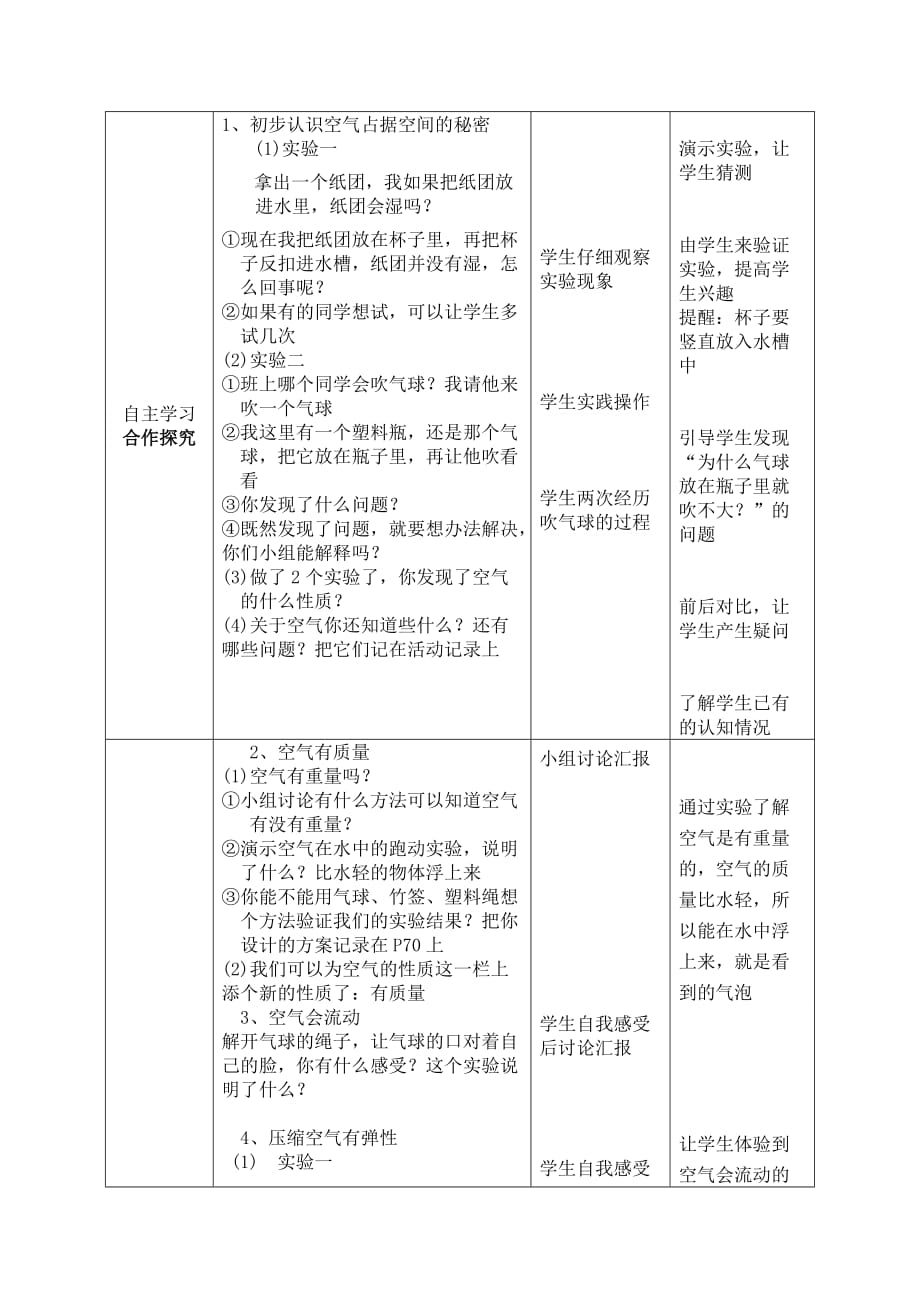 四年级上册科学导学案-1.1 空气的性质｜苏教版(1)_第2页