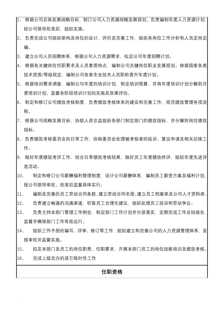 de人力资源部岗位职责说明书.doc_第4页