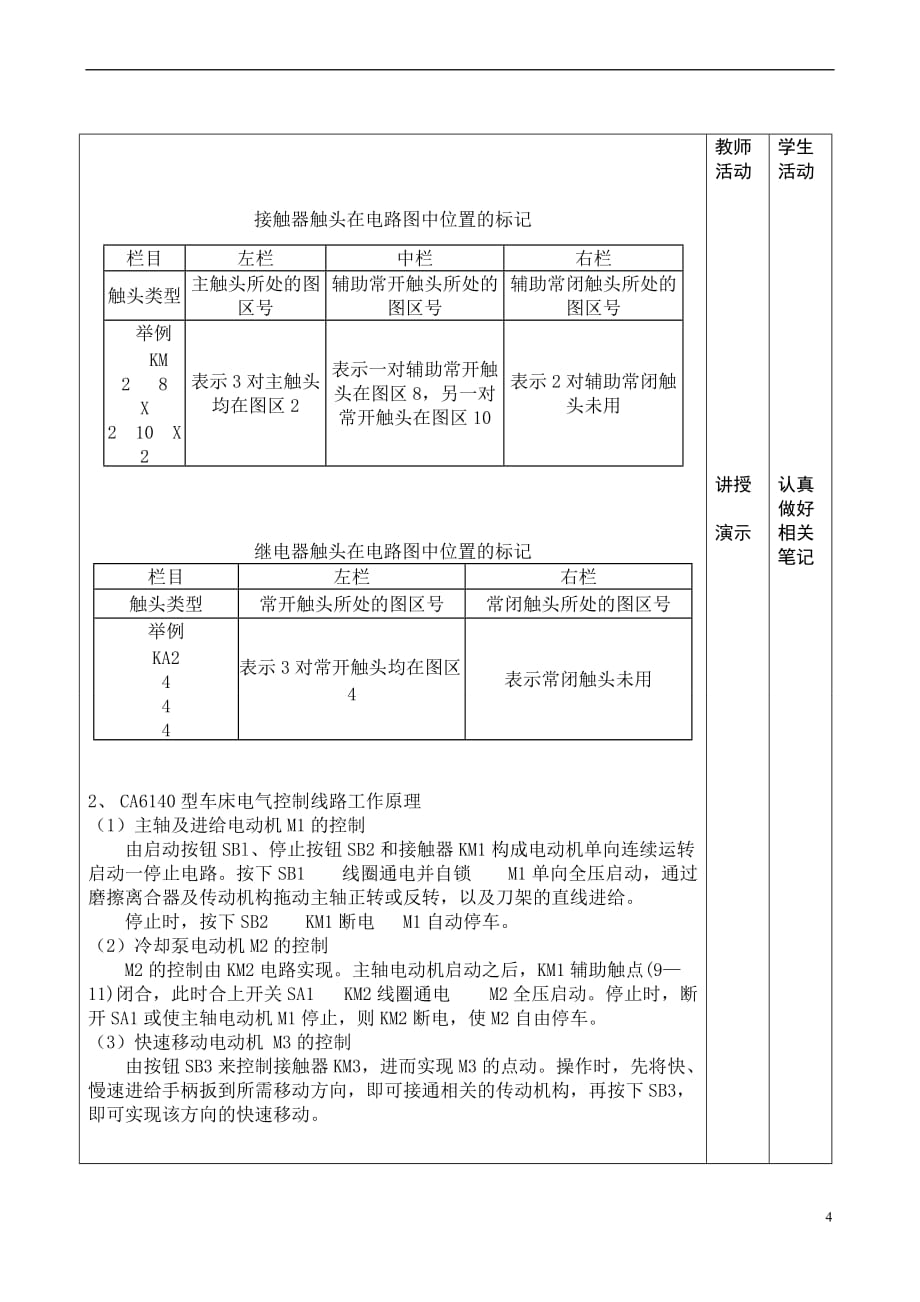 ca6140车床电气控制线路教案.doc_第4页