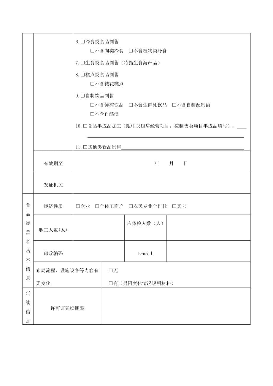 《食品经营许可证》延续申请书.doc_第5页