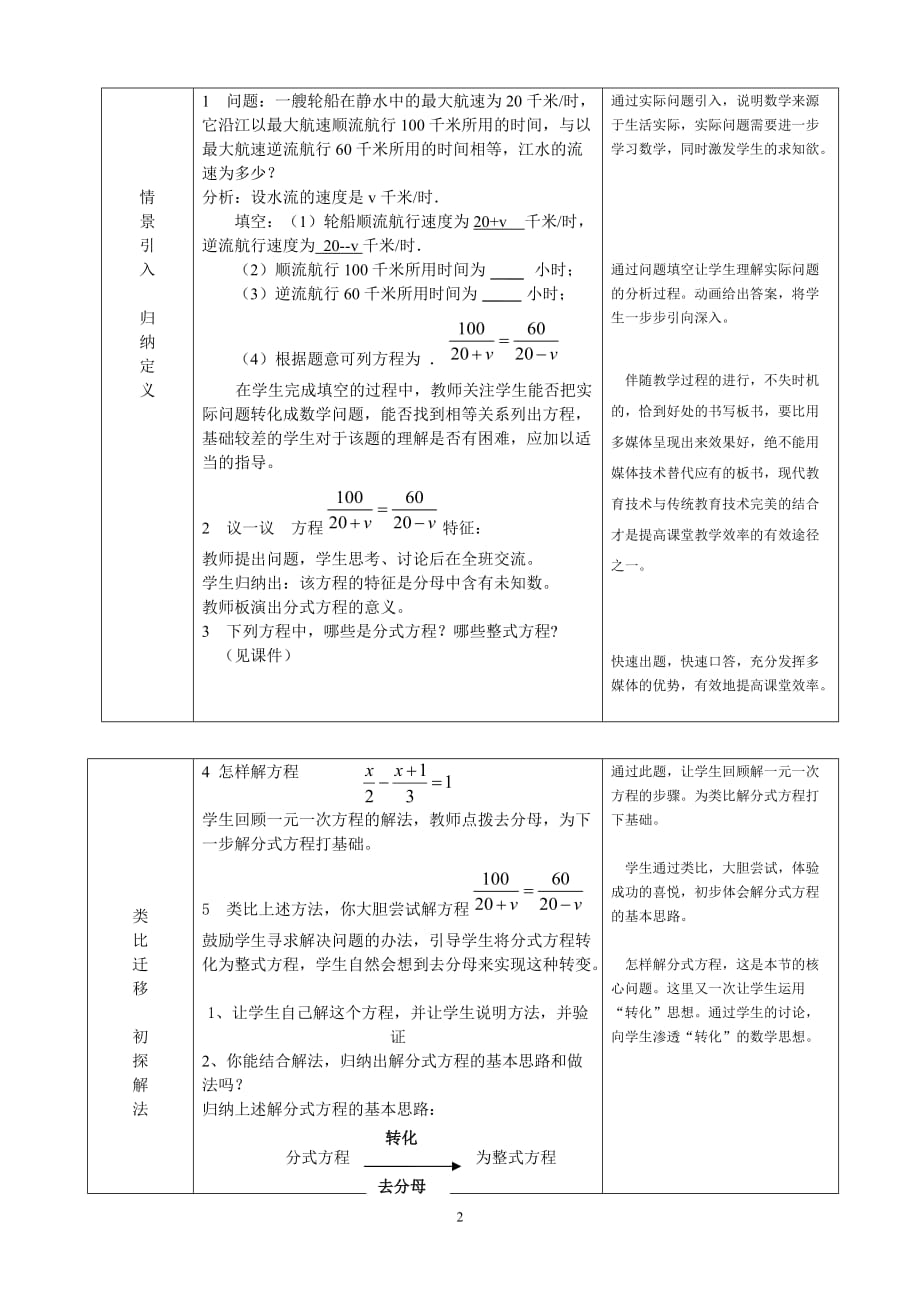 《分式方程第一课时》教学设计.doc_第2页