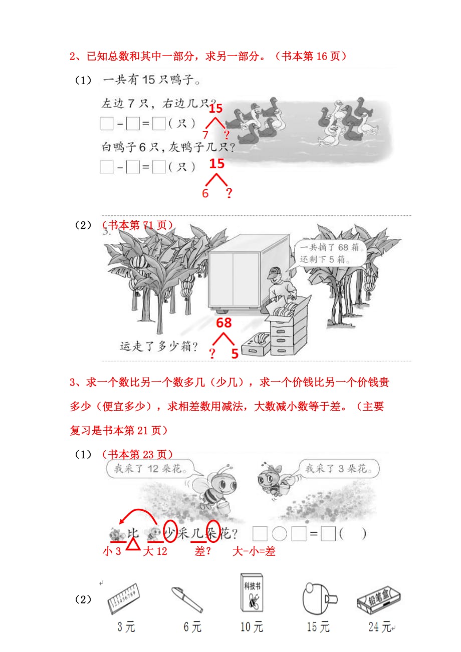 一年级下册数学解决问题题型归纳_第3页