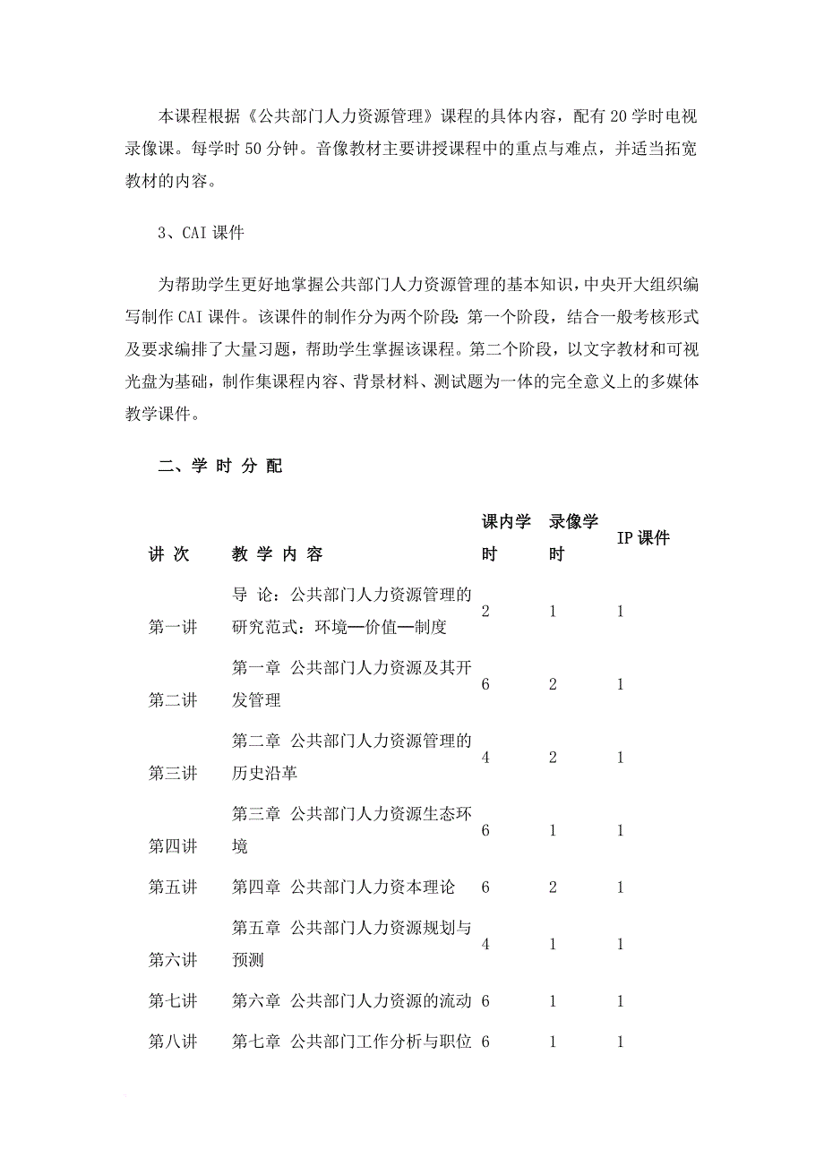 《公共部门人力资源管理》课程教学大纲.doc_第3页