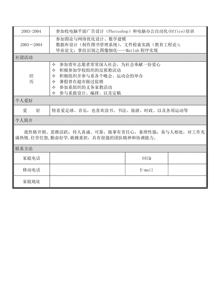 个人简历模板大全(同名8891)_第4页