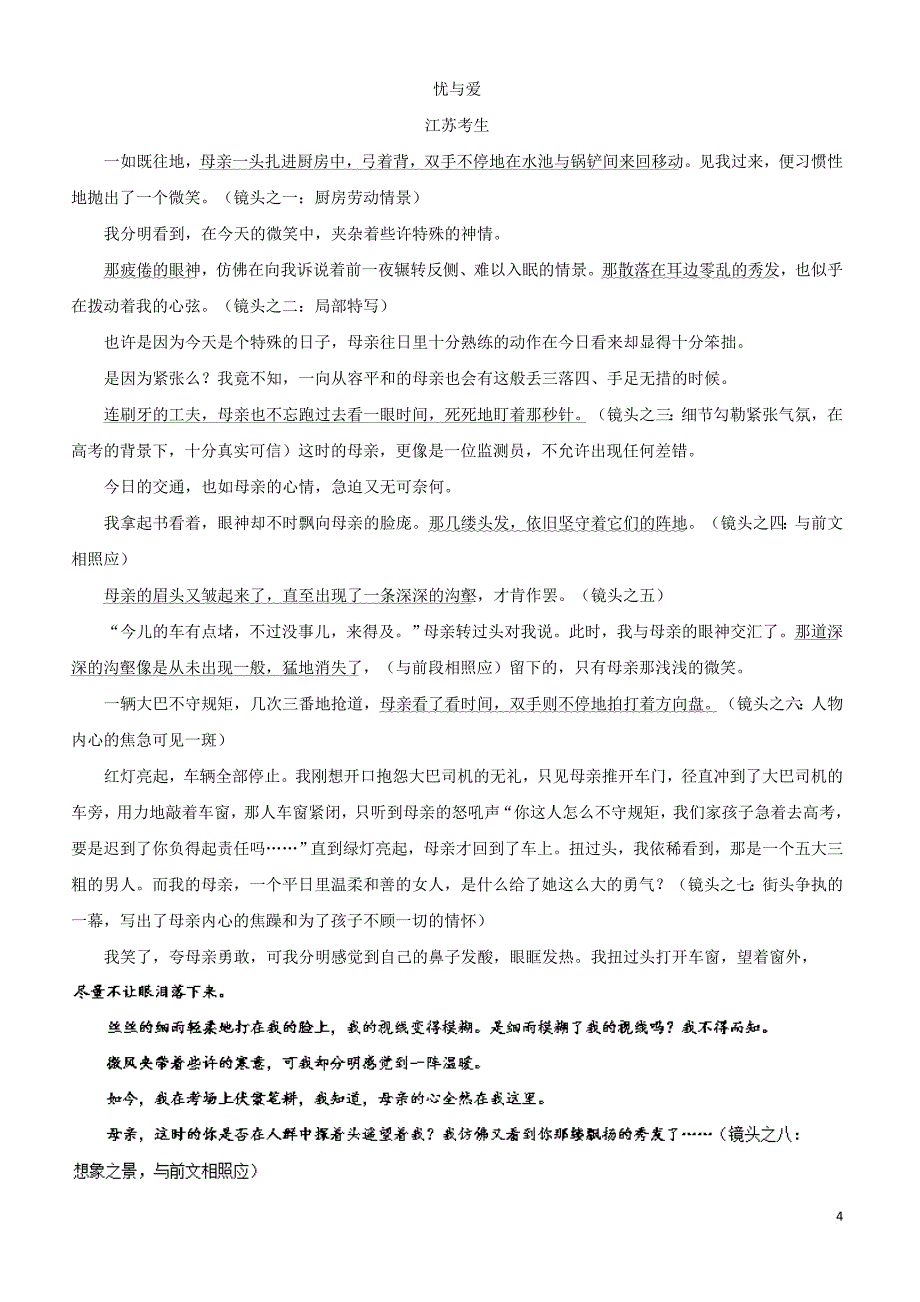 【高考作文】2018年高考语文高分作文赏析：及名师点评：02细节点染.doc_第4页