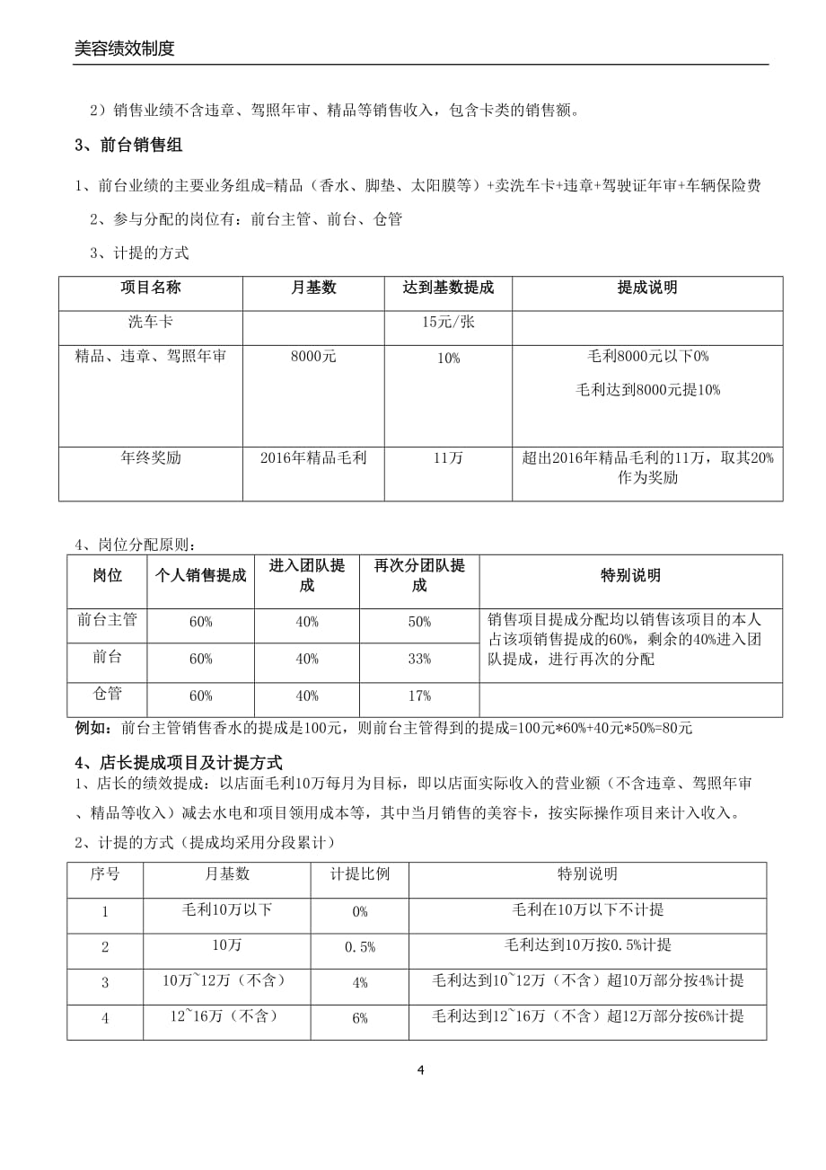 汽车美容店绩效方案2017资料_第4页