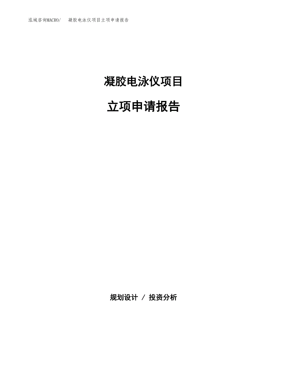 (批地)凝胶电泳仪项目立项申请报告模板.docx_第1页