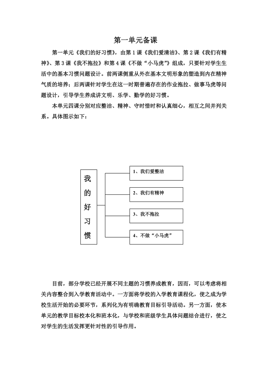 一年级下册道德与法治第一单元备课.doc_第2页