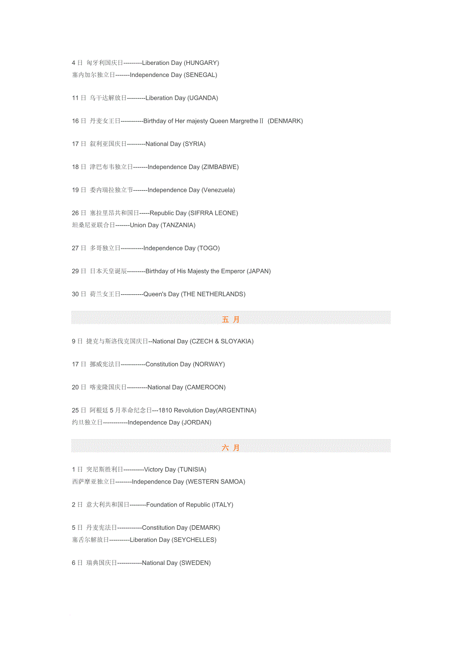 世界各国传统节日一览表.doc_第4页