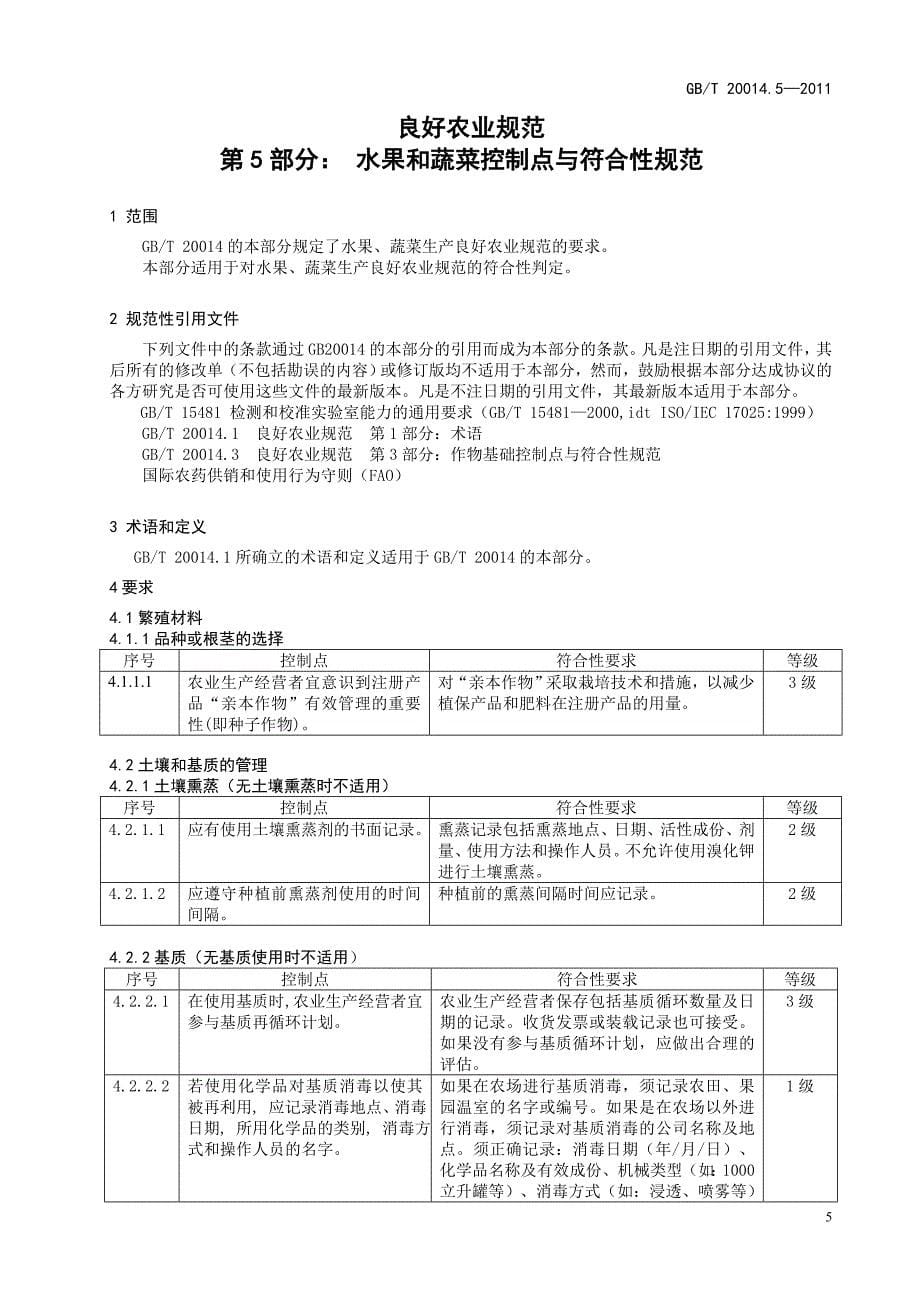 5-水果和蔬菜控制点与符合性规范(征求意见稿)_第5页