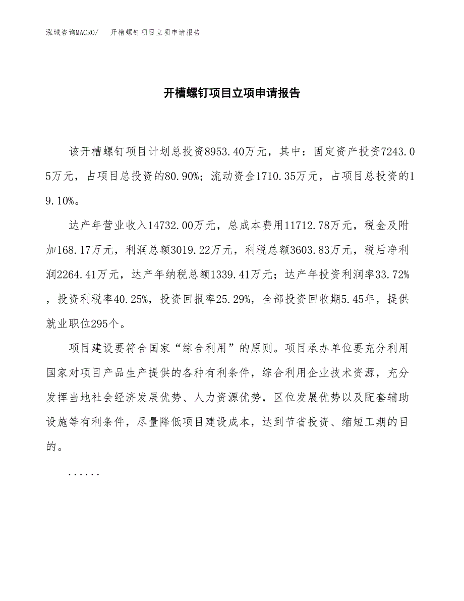 (批地)开槽螺钉项目立项申请报告模板.docx_第2页