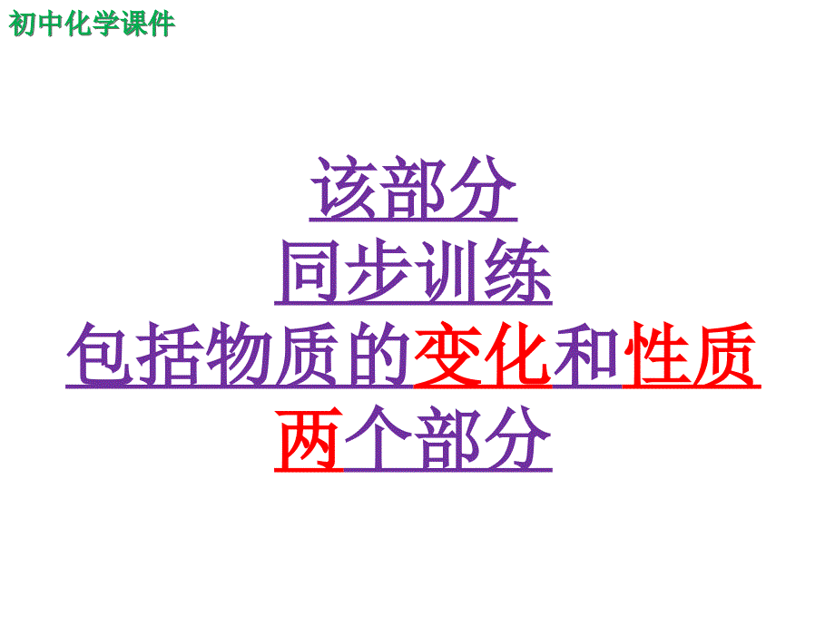 物质的变化和性质同步训练课件（精析）_第1页