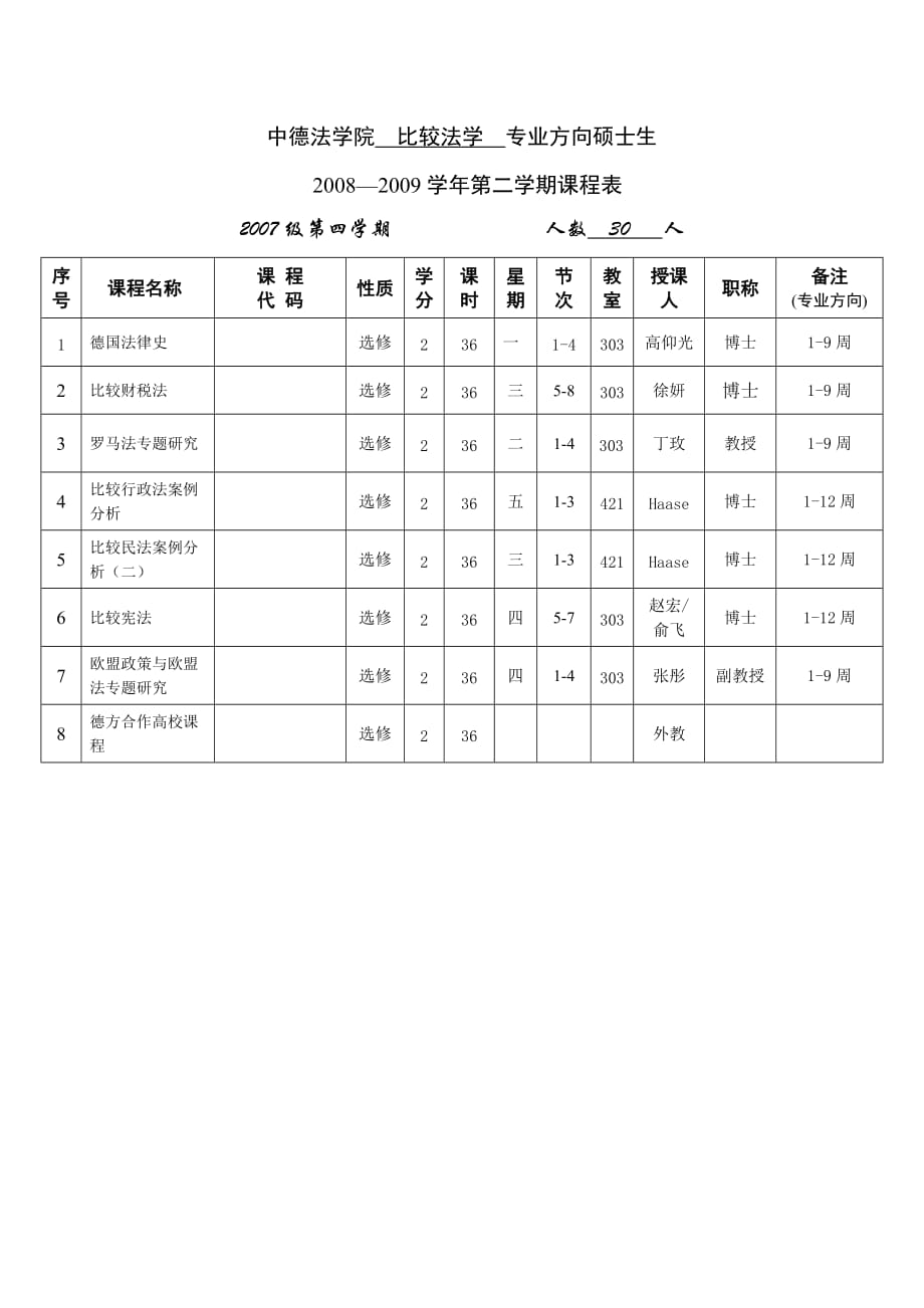 中德法学院比较法学专业方向硕士生.doc_第1页