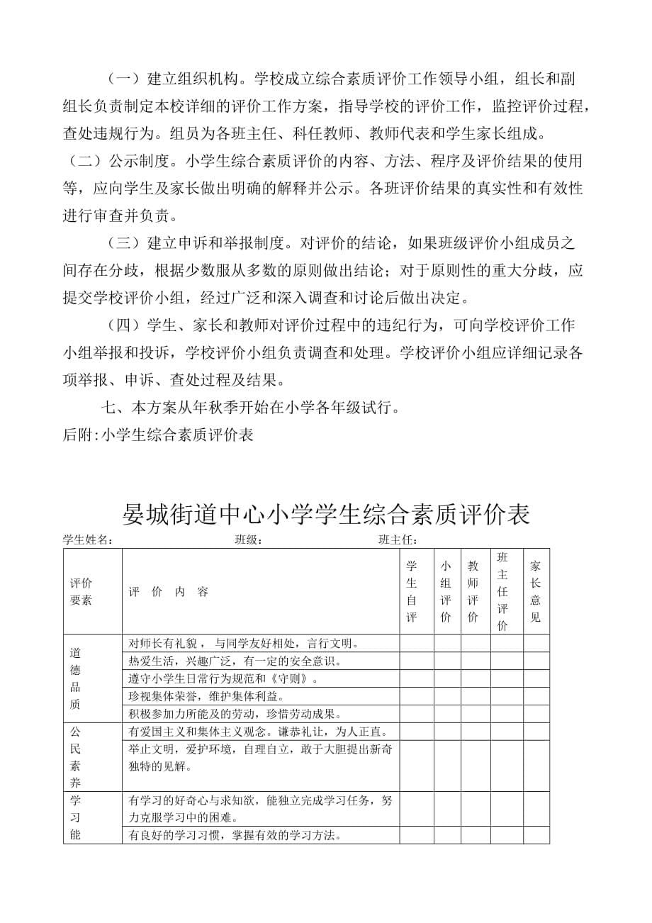 中心小学学生综合素质评价方案及评价表.doc_第5页