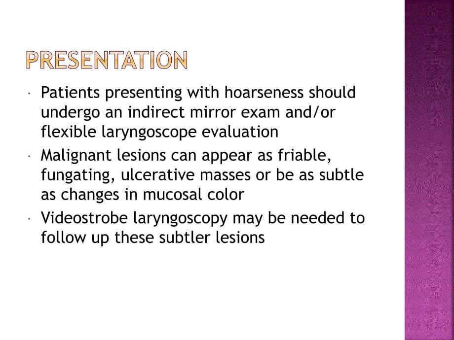 耳鼻喉科教学课件：Disease of the Larynx and Laryngopharynx_第5页