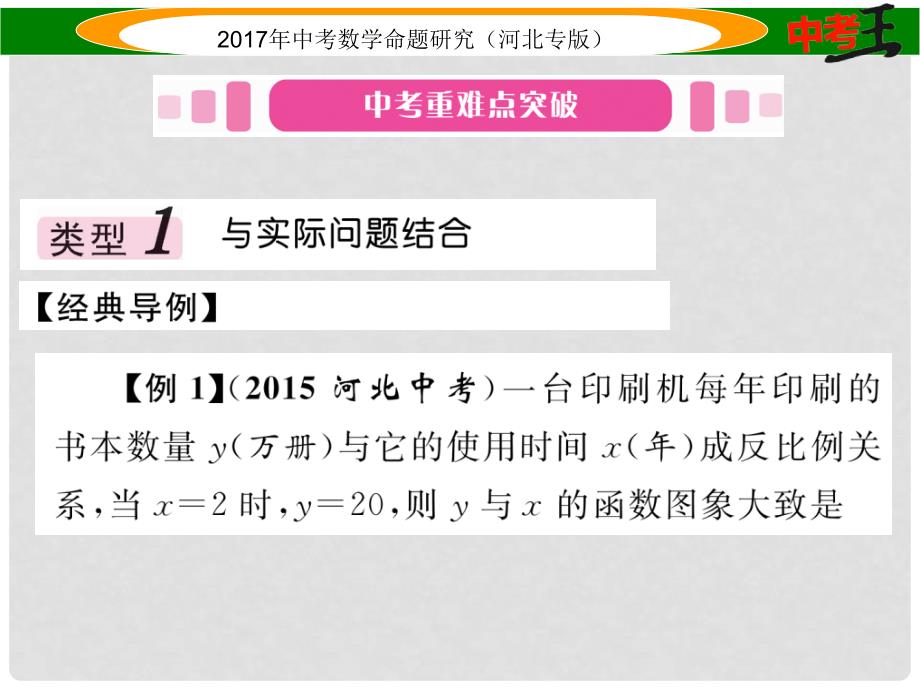 中考数学 第三编 综合专题闯关篇 题型一 选择题、填空题重热点突破 专题四 函数图象的分析与判断课件_第2页