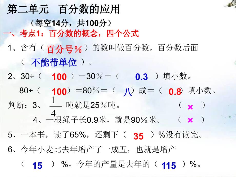 (北师大版)六年级上册数学_第二单元_百分数的应用_常考题型练习_第2页