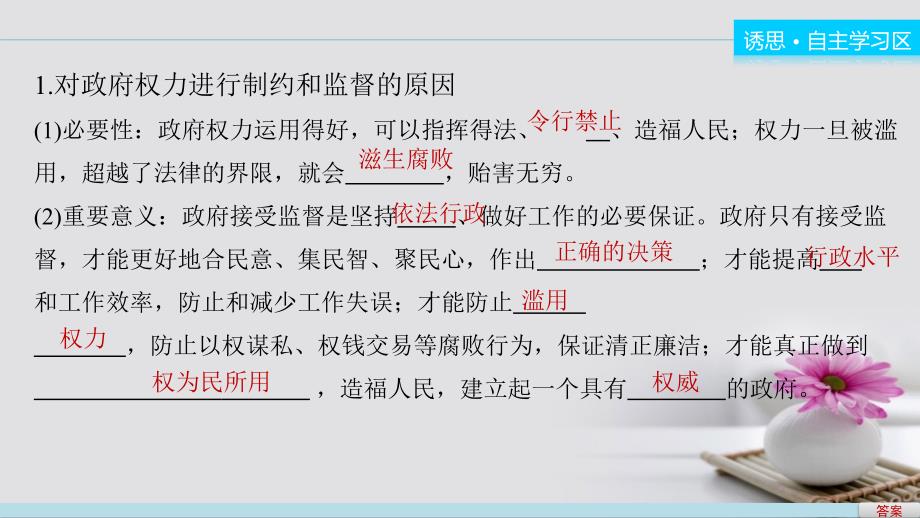 高中政治 4.2 权力的行使 需要监督课件 新人教版必修_第4页