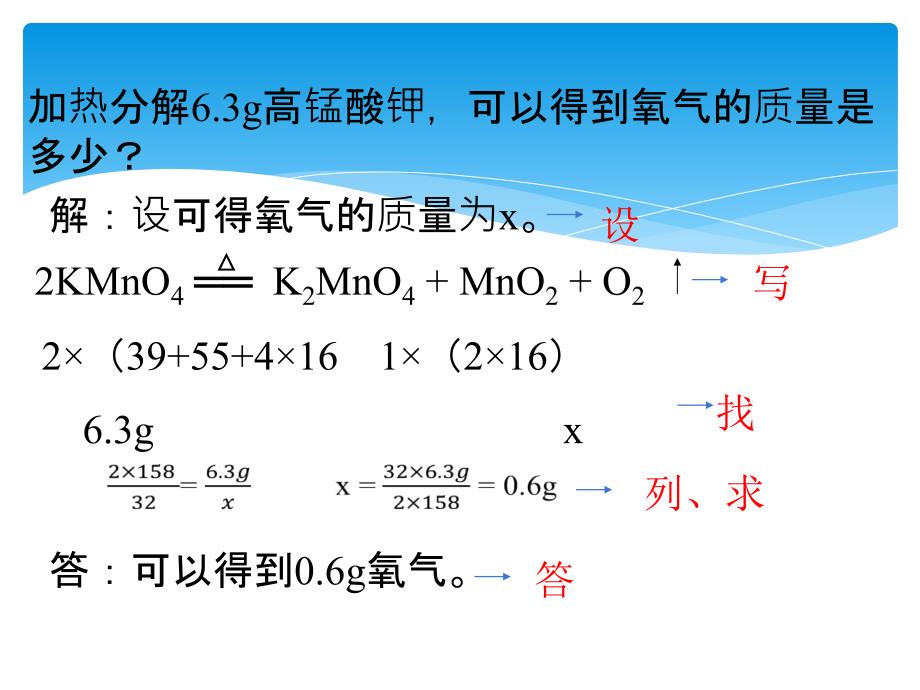 人教版九年级化学上册第五单元课题3《利用化学方程式的简单计算》教学课件_第4页