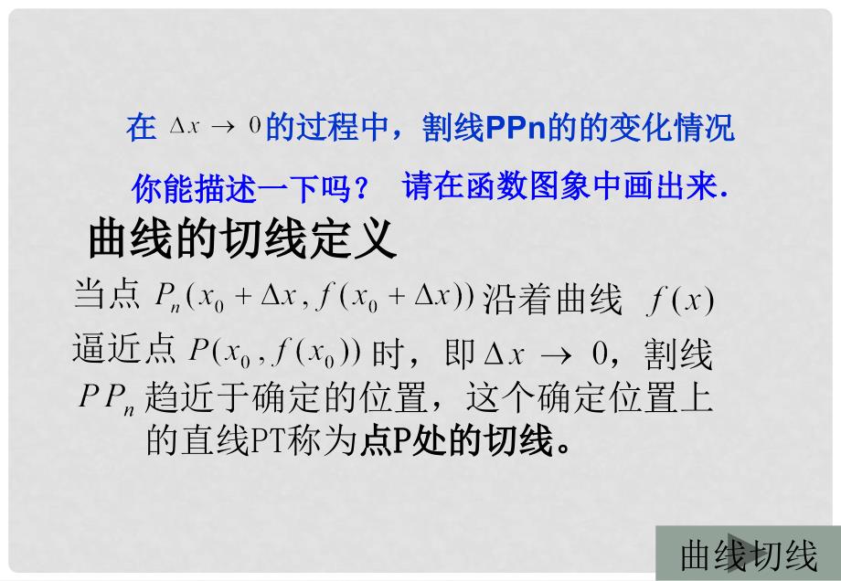 高中数学 第二章 变化率与导数 2.2.2 导数的几何意义课件2 北师大版选修22_第4页