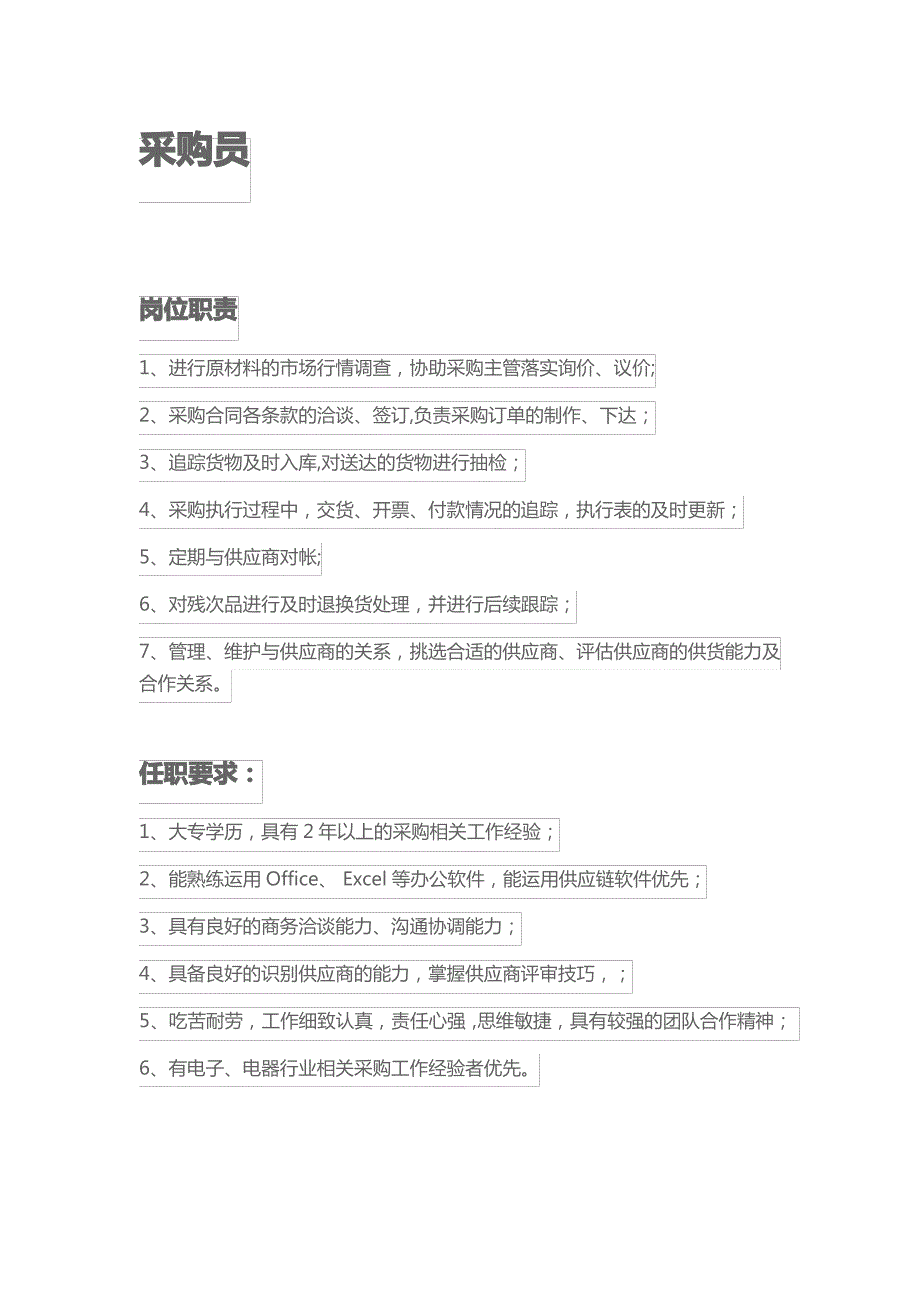 财务、采购、仓管招聘岗位职责及要求_第3页
