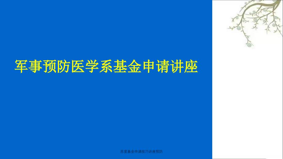 苏度基金申请技巧讲座预防_第1页