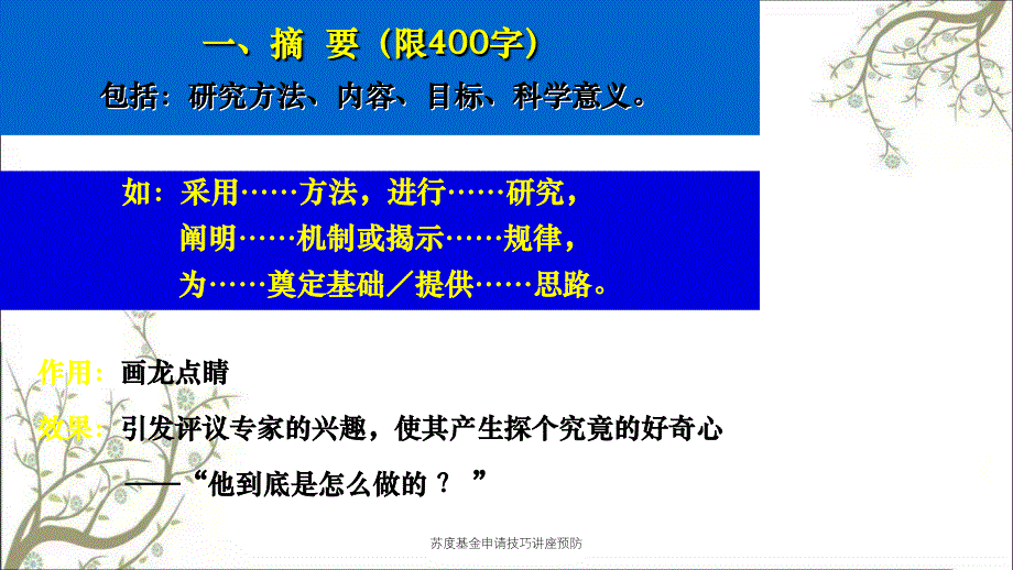 苏度基金申请技巧讲座预防_第3页