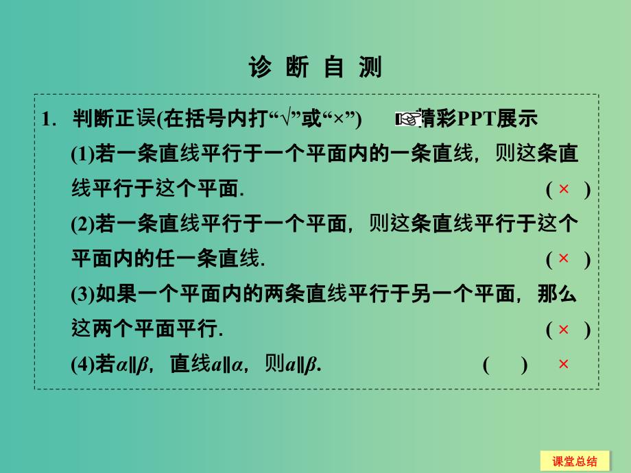 高考数学一轮复习 8-3 直线 平面平行的判定与性质课件 新人教A版.ppt_第4页