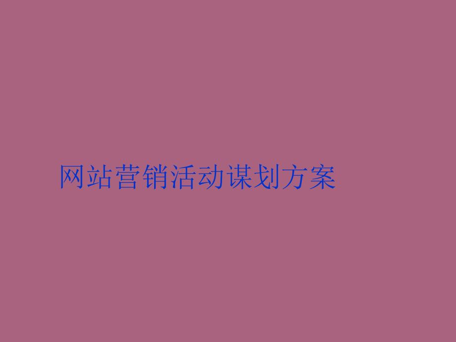 网站营销活动策划方案ppt课件_第1页