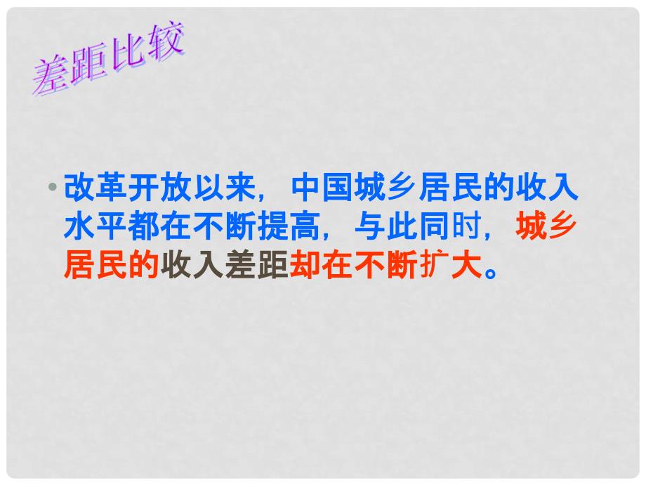 河南省洛阳市东升二中八年级政治下册 第七课《城乡直通车》（第2课时）“城乡差距”课件 人民版_第2页