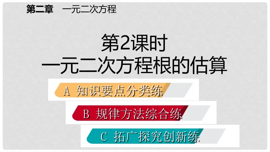 九年级数学上册 第二章 一元二次方程 1 认识一元二次方程 第2课时 一元二次方程的解的估算习题课件 （新版）北师大版_第2页