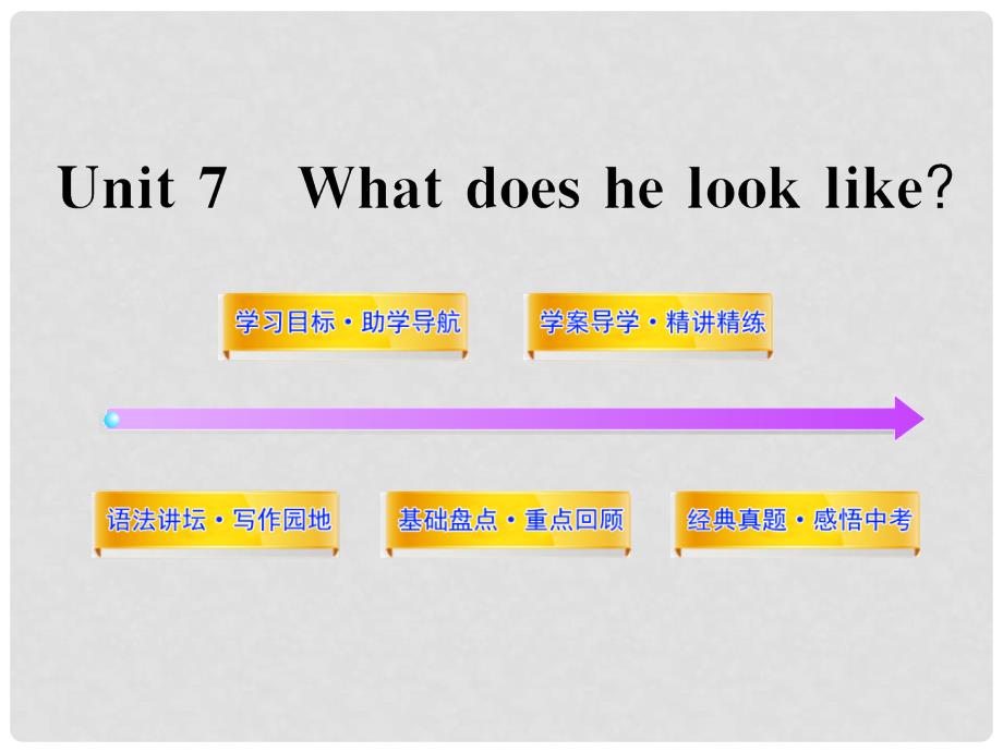 湖北省大冶市金山店镇七年级英语上册《Unit7 What does he look like》课件 人教新目标版_第1页