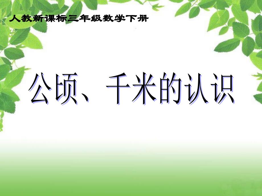 三年级数学下册第六单元_公顷、千米的认识_第1页
