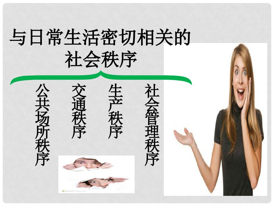 内蒙古鄂尔多斯市八年级道德与法治上册 第二单元 遵守社会规则 第三课 社会生活离不开规则 第1框 维护秩序课件 新人教版_第2页