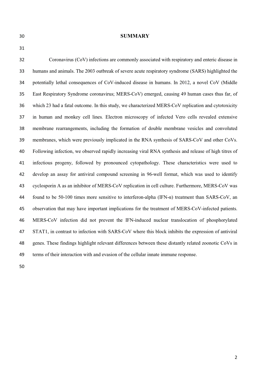 【病毒外文文献】2013 MERS-coronavirus replication induces severe in vitro cytopathology and is strongly inhibited by cyclosporin A or in_第2页