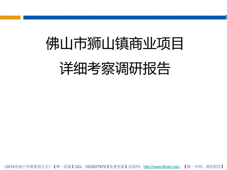 佛山市狮山镇商业项目详细考察调研报告_第1页