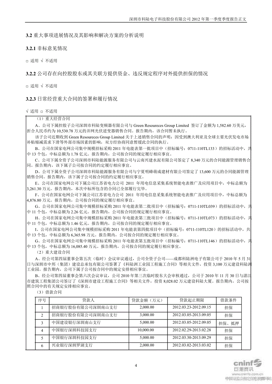 科陆电子第一季度报告正文_第4页