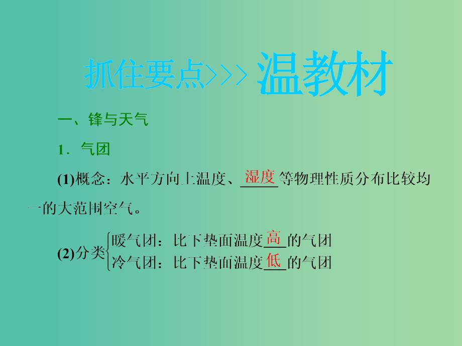 2019版高考地理一轮复习 第一部分 第二章 地球上的大气 第三讲 常见天气系统课件.ppt_第3页