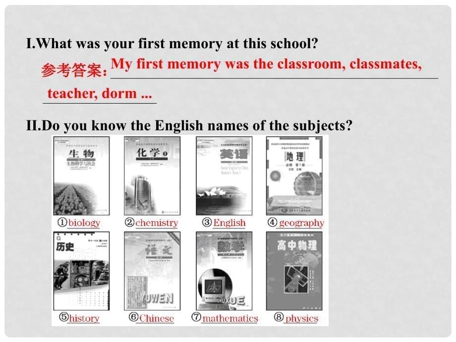 高中英语 Module 1 Section Ⅰ Introduction &amp; Reading Prereading课件 外研版必修1_第5页