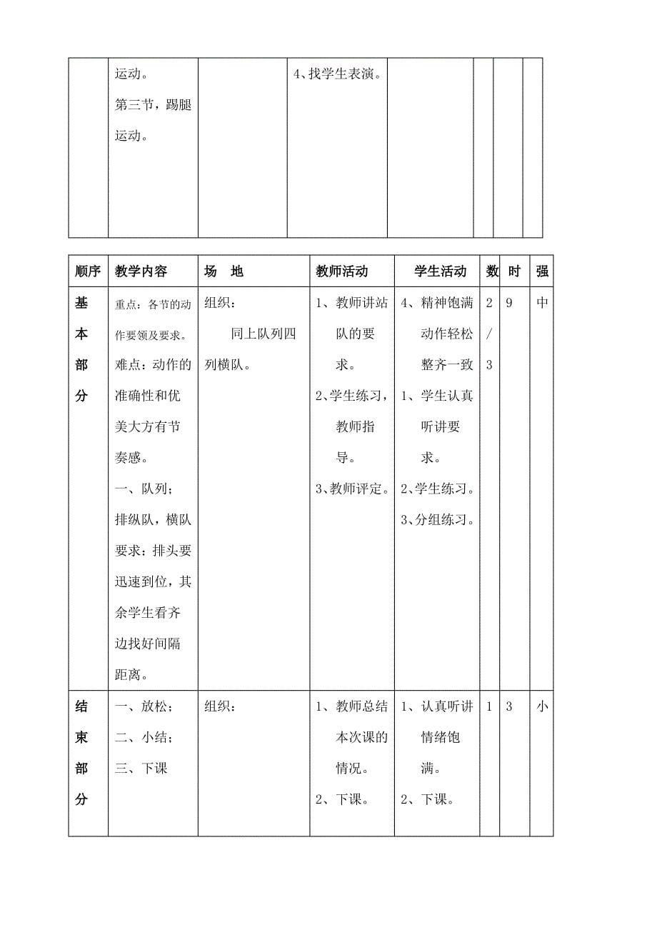 小学二年级体育课教案课程_第5页