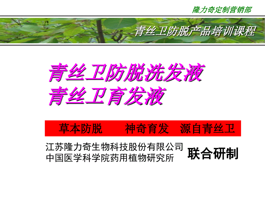 青丝卫防脱发服务图表表示市场部.ppt_第1页