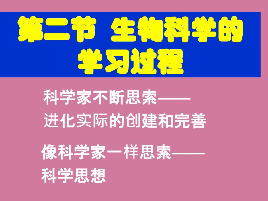 生物科学的学习过程江苏教育版ppt课件_第1页