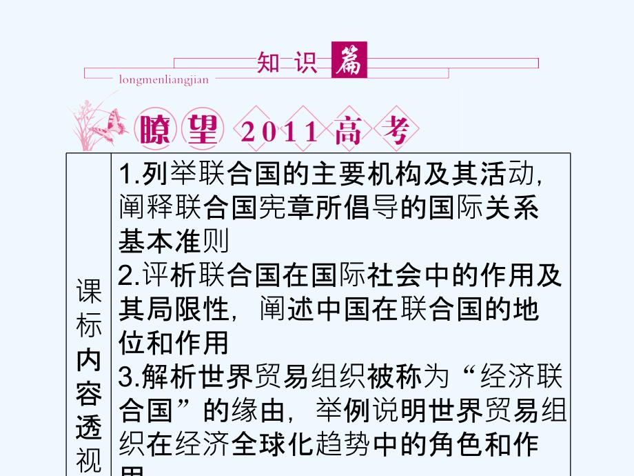 【龙门亮剑】2011高三政治一轮复习 专题5 日益重要的国际组织课件 新人教版选修3_第2页