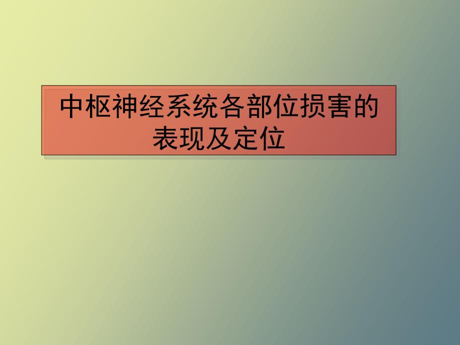 中枢神经各系统各部位损害的表现_第1页