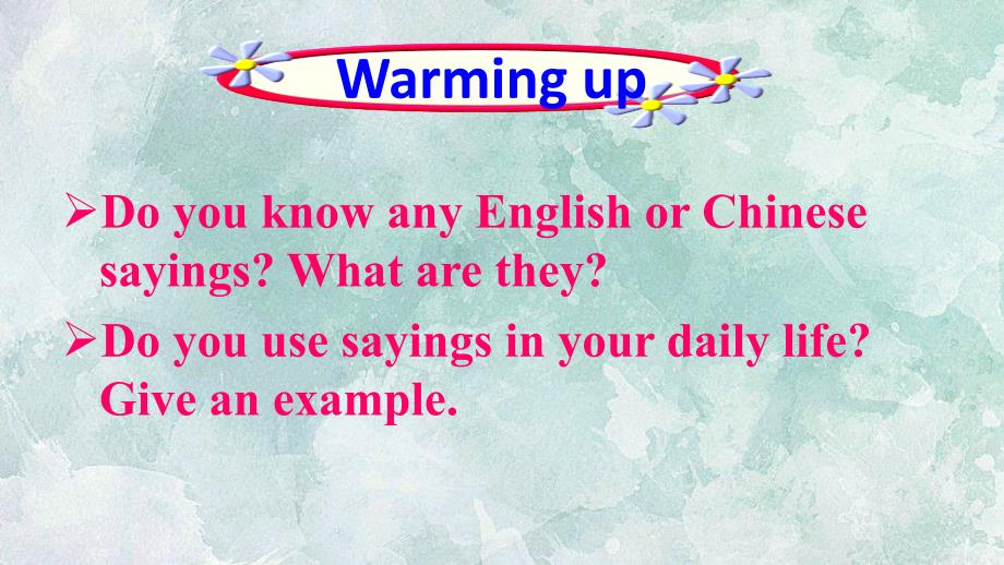 冀教版九年级英语课件：unit8 Lesson 44 Popular Sayings_第2页